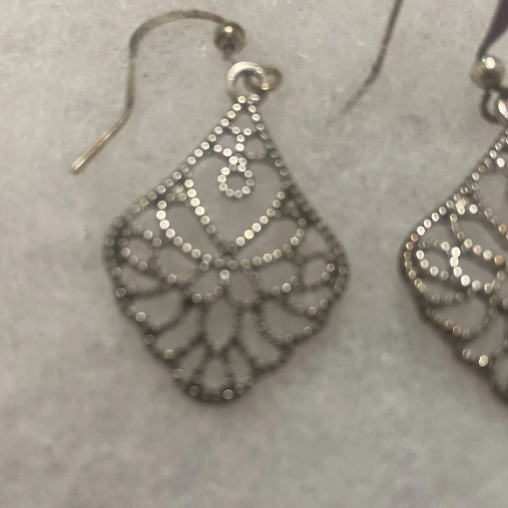 Vintage modern silver drop earrings